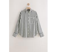 Next Chemise oversize à manches longues à rayures jacquard Noir/Blanc EU 52 (UK 24)
