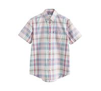 NEXT Chemise Oxford boutonnée à Manches Courtes Repassage Facile Rose Clair à Carreaux Madras M