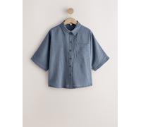 next Chemise texturée à manches courtes en lin Gris FR 46 Petite (EU 44 P)