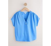 next Chemisier à manches courtes et col en V bleu FR 38 Petite (EU 36 P)