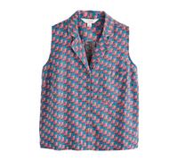 Next Red/Blue Deck Chair Print Revere Collar Sleeveless Shirt with Linen Red/Blue Deck Chair Print EU 44 (UK 16)