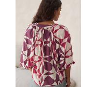 Next Chemisier beige / bordeaux / lie de vin, Taille 5XL