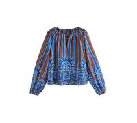 Next Chemisier bleu cobalt / chocolat / blanc, Taille 5XL