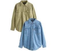 Next Chemisier bleu denim / kiwi, Taille XXL-XXXL