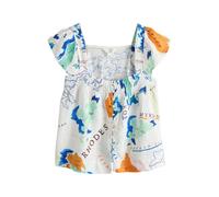 Next Chemisier écru / bleu / turquoise / orange foncé, Taille 7XL