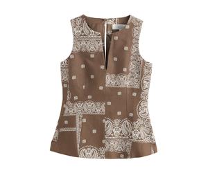 Next Chemisier mastic / chocolat / blanc, Taille M