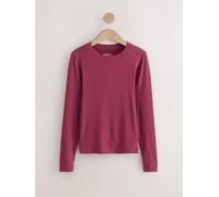Next Cherry Red Soft Touch Lightweight Ribbed Long Sleeve T-Shirt with TENCEL Lyocell