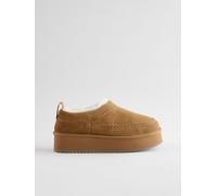 Next Chestnut Brown Leather Cosy Borg Lined Slip-On Shoes Chestnut Brown EU 41 (UK 7)