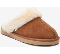Next Chestnut Brown Suede Faux Fur Lined Mule Slippers