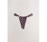 Next Chocolate Brown/ Blue Spot Tanga Bikini Bottoms