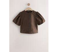Next Chocolate Brown Bubble Sleeve Cropped Jacket