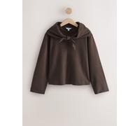 Next Chocolate Brown Cosy Soft Touch Crew Neck Sweatshirt with Neck Scarf