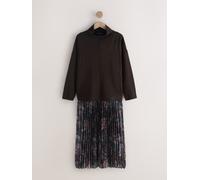 Next Robe brun foncé / émeraude / vert foncé / lie de vin, Taille 34