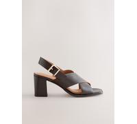 Next Chocolate Brown Forever Comfort Cross Over Block Heels