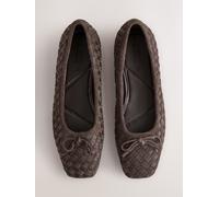 Next Chocolate Brown Forever Comfort Leather Weave Ballet Flats Chocolate Brown EU 38 (UK 5)