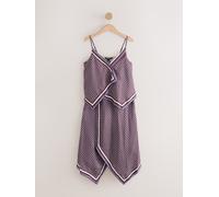 Next Chocolate Brown Geometric Hanky Hem Dress Chocolate Brown Geometric EU 40 (UK 12)
