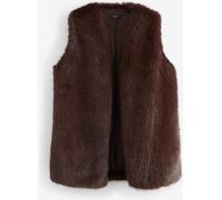 Next Chocolate Brown Longline Faux Fur Gilet