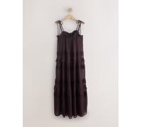 Next Robe longue en maille à bretelles nouées Marron chocolat EU 42 (UK 14)
