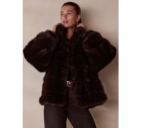 Next Chocolate Brown N. Premium Vintage Style Faux Fur Coat