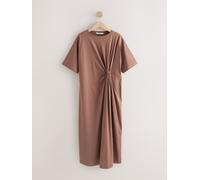 Next Chocolate Brown Short Sleeve T-Shirt Twist Midi Dress Chocolate Brown EU 36 Petite (UK 8 P)