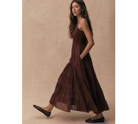 Next Chocolate Brown Sleeveless Square Neck Ribbed Midi Dress Chocolate Brown EU 48 Regular (UK 20 R)