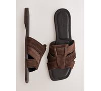 Next Chocolate Brown Standard/Wide Fit Forever Comfort Stitched Mule Sandals