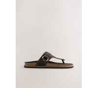 Next Chocolate Brown Toe Thong Footbed Sandals With Hardware