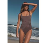 Next Chocolate Brown Twist Scoop Tummy Control Swimsuit