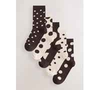 Next Chocolate Brown/White Spot Ankle Socks 5 Pack