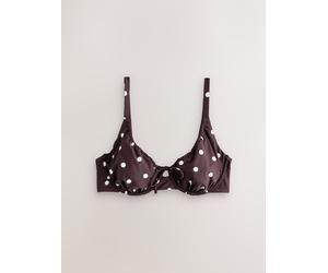 Next Chocolate/Cream Polka Dot DD+ Wired Non Padded Bikini Top