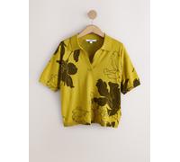 Next Citrine Yellow Cotton Rich Soft Touch Knitted Polo Top
