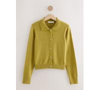 Next Citrine Yellow Supersoft Knitted Shirt Collar Cardigan