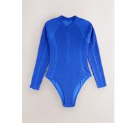 Next Cobalt Blue Crinkle Long Sleeve Rash Swimsuit
