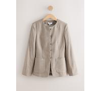 Next Collarless Fitted Blazer naturel FR 38 Petite (EU 36 P)