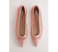 Next Coral Forever Comfort Point Toe Raffia Flats Coral EU 39 (UK 6)