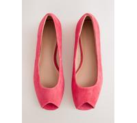 Next Coral Pink Forever Comfort Suede Peeptoe Flats Coral Pink EU 39 (UK 6)