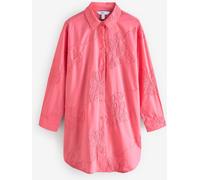 Next Coral Pink Textured Cornelli Cover-Up Shirt
