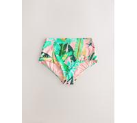 Next Coral Pink Tropical High Waist Print Bikini Bottoms