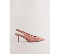 Next Coral Standard/Wide Fit Forever Comfort Raffia Point Toe Slingback Heels Coral EU 41 W (UK 7)