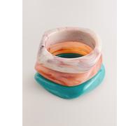 Next Coral/Turquoise Resin Bangle 3 Pack Rose S-M (FR 38-44)