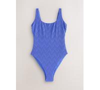 Next Cornflower Blue Textured Scoop Neck Tummy Control Swimsuit