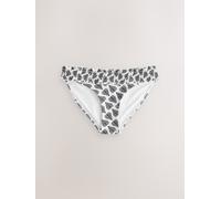 Next Cream/Black Fan Print Shirred High Leg Bikini Bottoms
