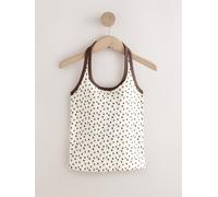 Next Cream/Brown Polka Dot Hidden Support Cotton Rib Halter Neck Bra Top