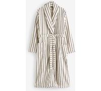 Next Cream / Navy Stripe 100% Cotton Towelling Dressing Gown Cream / Navy Stripe 3XL Regular (EU 56)