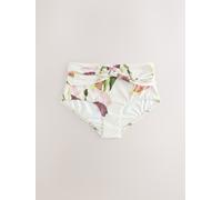 Next Cream/Purple Tulip Floral Midi Waist Midi Bikini Bottoms