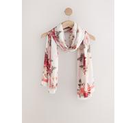 Next Cream/Red Floral Print Lightweight Scarf