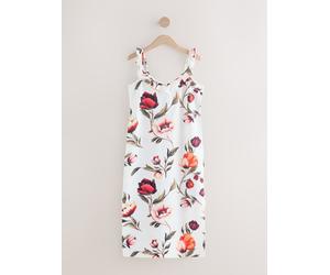 Next Cream/Red Floral Summer Frill Midi Slip Dress Cream/Red Floral EU 46 (UK 18)