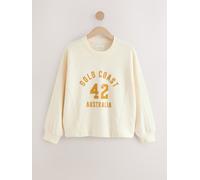 Next Cream Slogan 100% Cotton Textured Waffle Sweatshirt