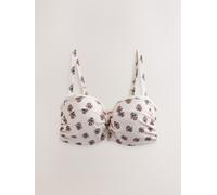 Next Cream Woodblock F-K Twist Bandeau Wired Bikini Top