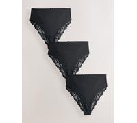 Next Culotte invisible à dos en dentelle, sans marques de sous-vêtements 3 Pack Noir FR 36 (EU 34)